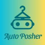 Auto Posher logo on a gradient background.